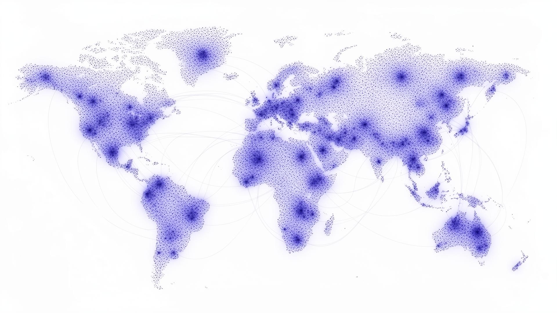 World map of global cultural network clusters